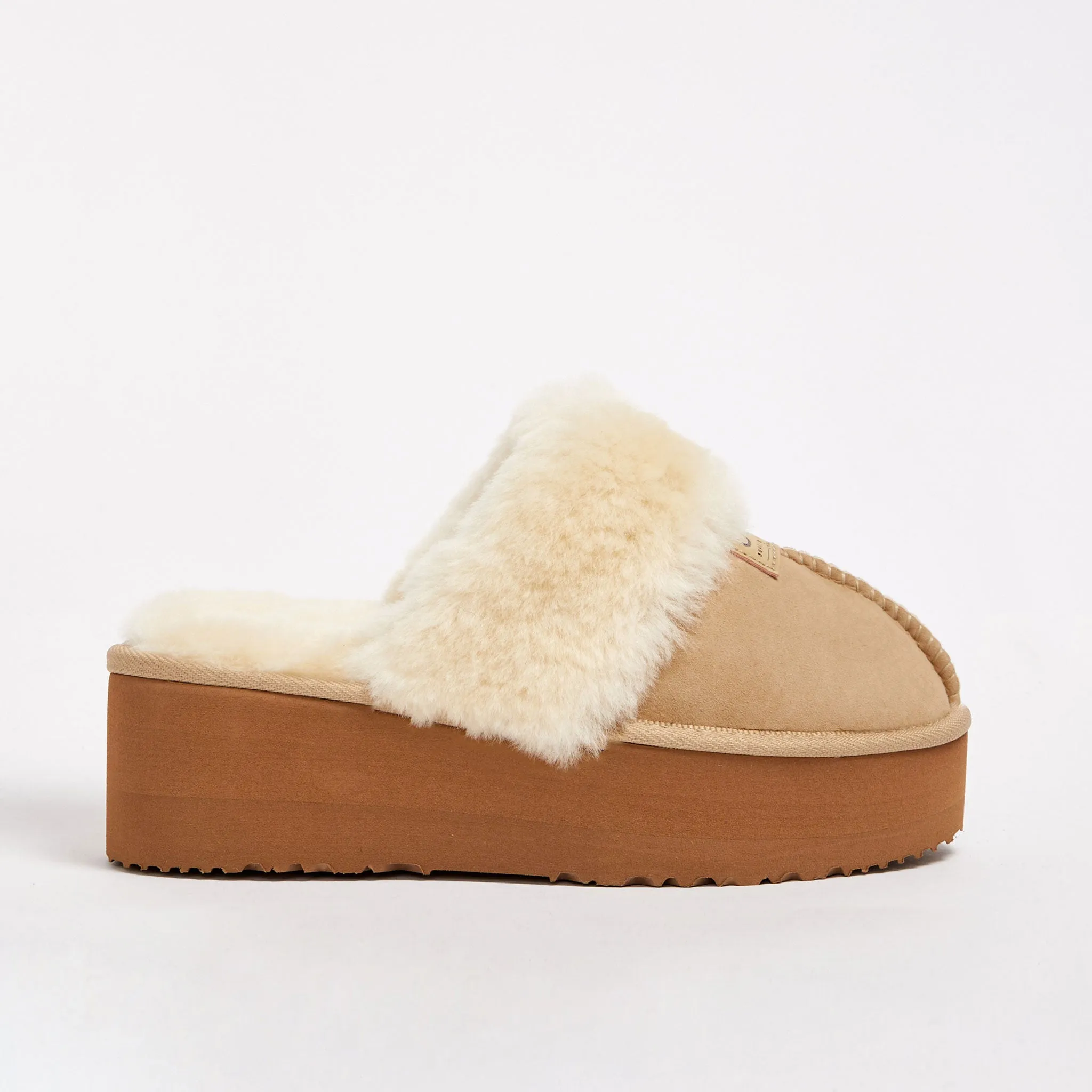 Women's Platform Designer Slipper Natural