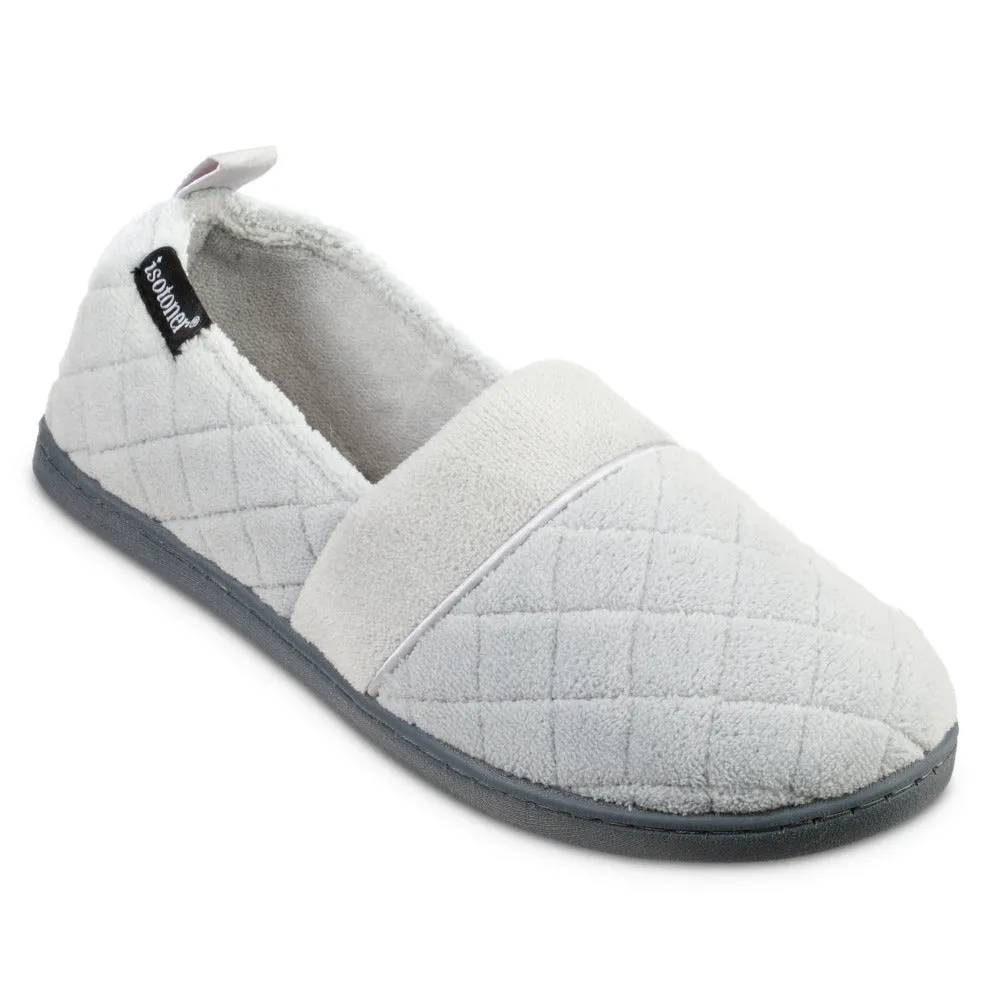 Women's Quilted Microterry Closed Back Slippers